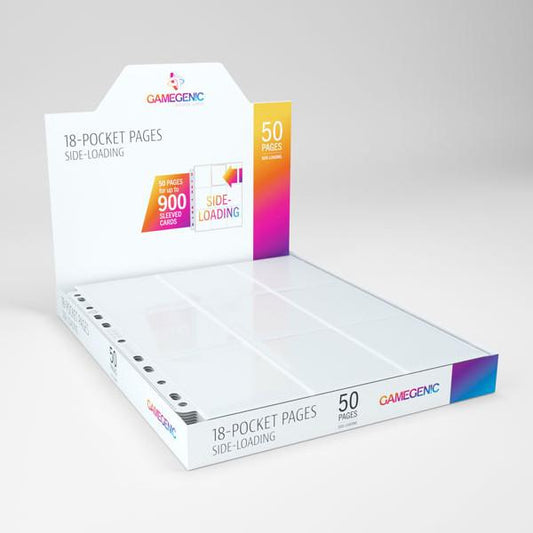 Gamegenic: Sideloading 18-Pocket Pages 50 pcs Display - White