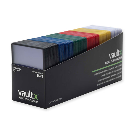 Vault X- Seamless Rigid Toploaders 35pt (Colours) (120 Pack)
