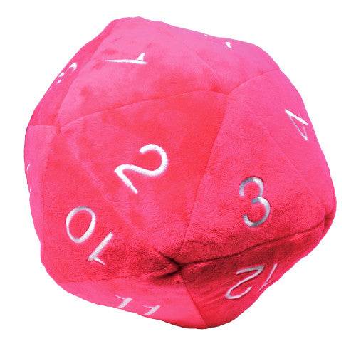 Ultra Pro - Jumbo D20 Novelty Dice Plush - Hot Pink With White Numbering