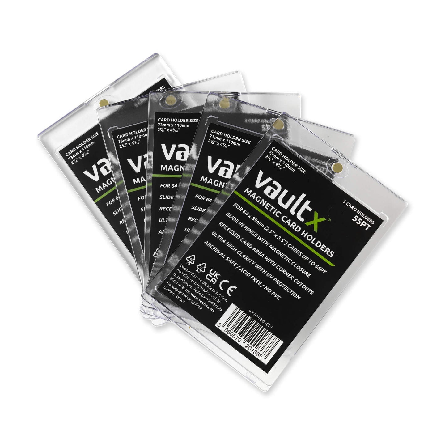 Vault X Magnetic Card Holders 55pt (5 Pack)