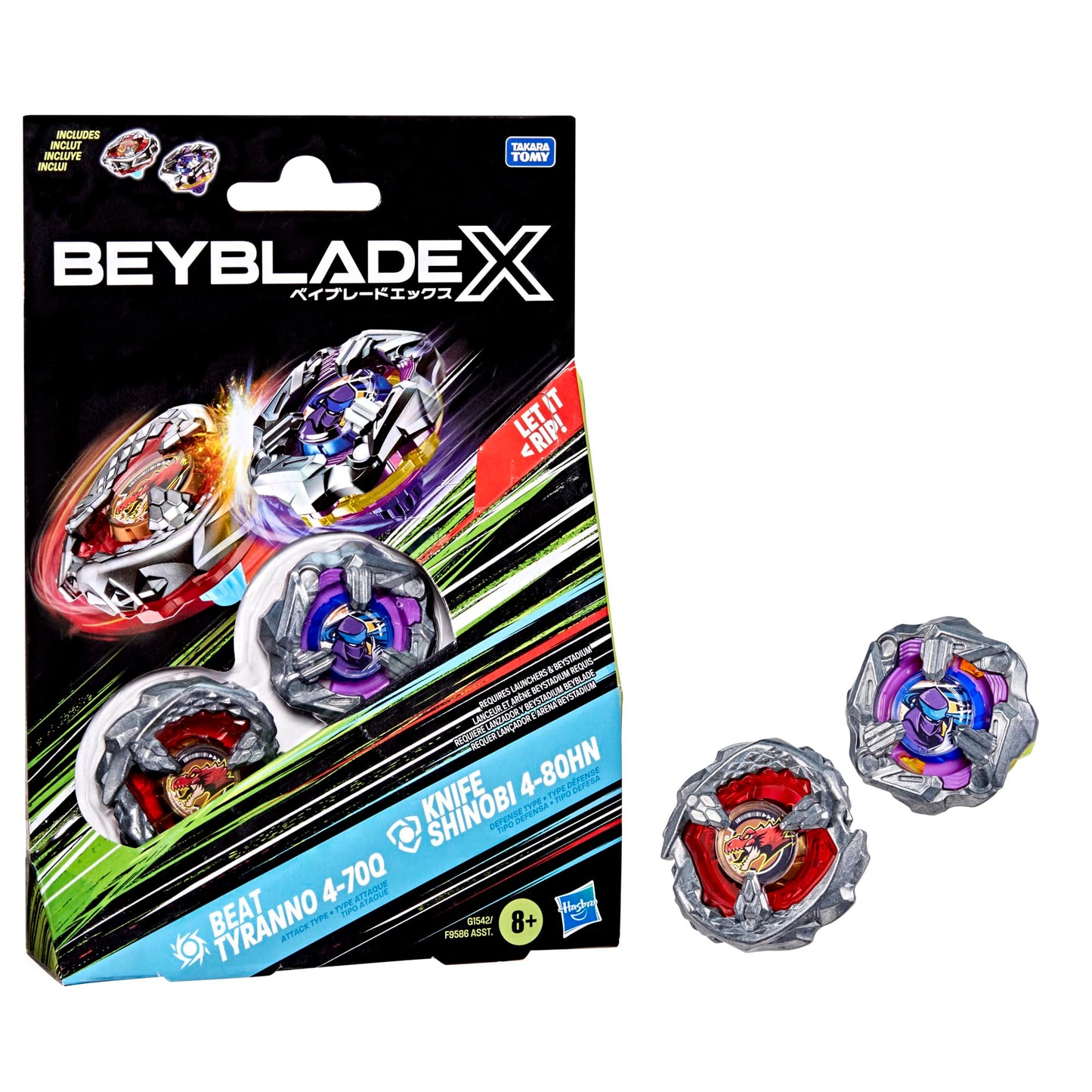 Beyblade X – Dual Pack Set – Beat Tyranno 4-70Q & Knife Shinobi 4-80HN