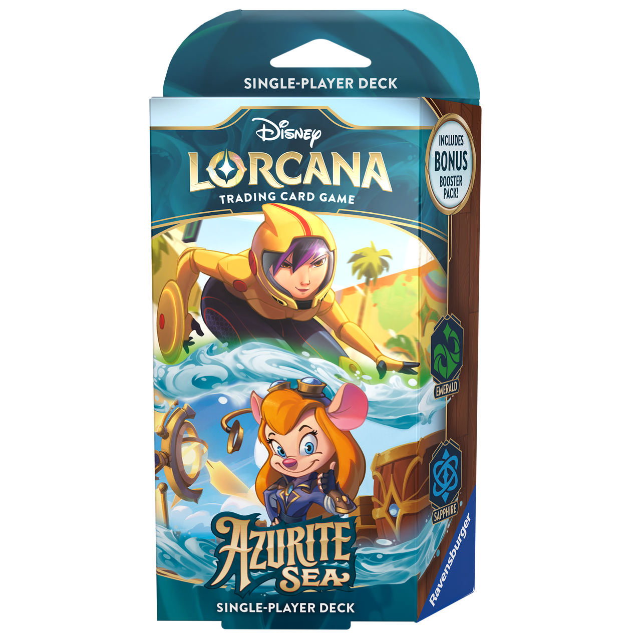Disney Lorcana: Azurite Sea Starter Deck - Emerald & Sapphire (Go Go Tomago & Gadget Hackwrench)