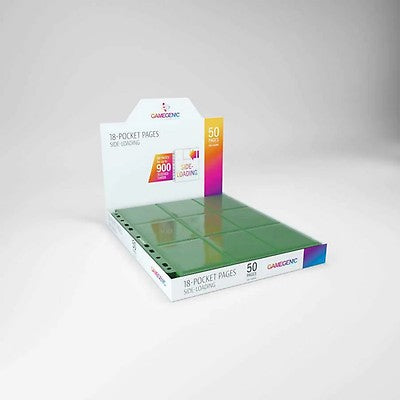 Gamegenic: Sideloading 18-Pocket Pages 50 pcs Display - Green