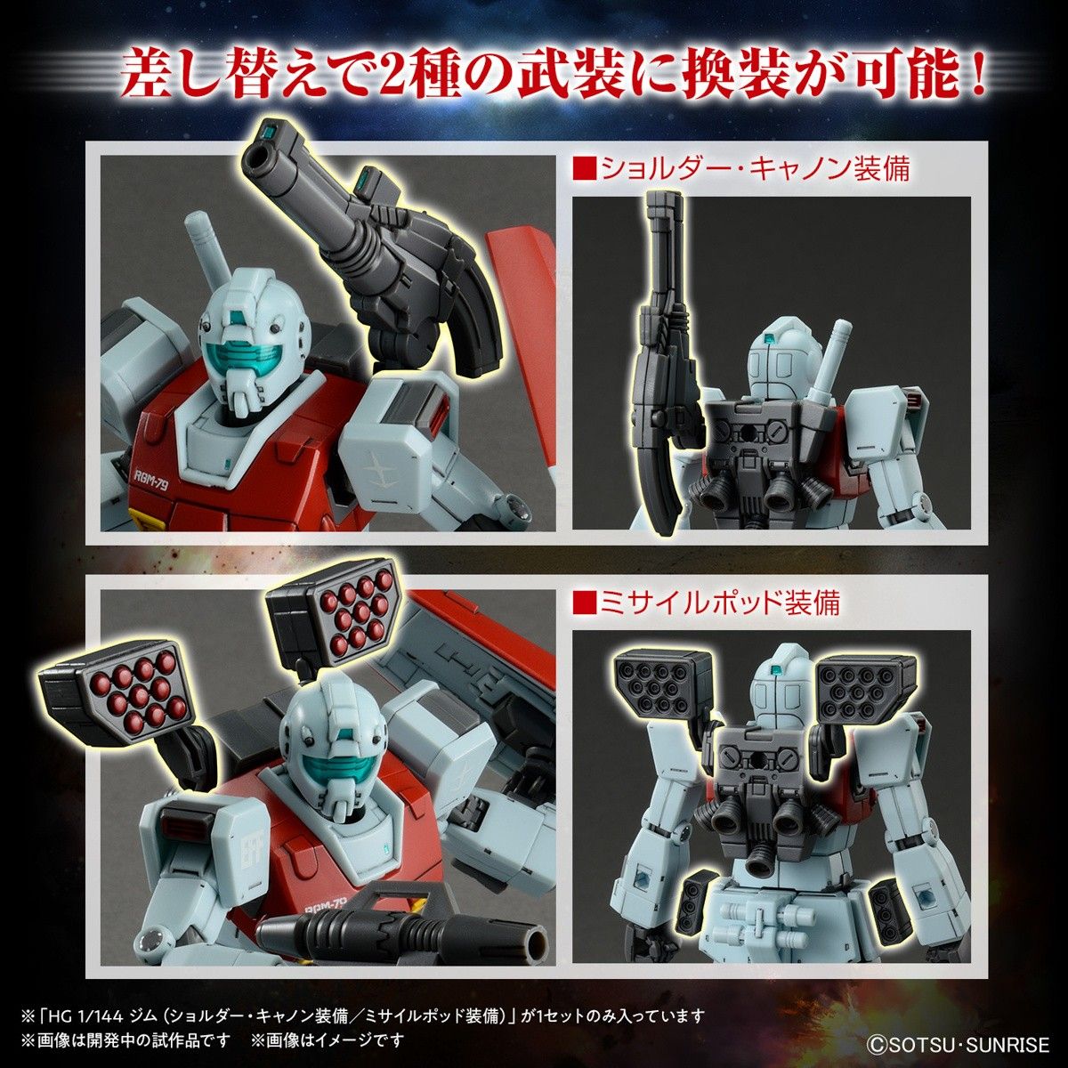 HG 1/144 GM (Shoulder Cannon / Missile Pod) Bandai Model Kit Gunpla