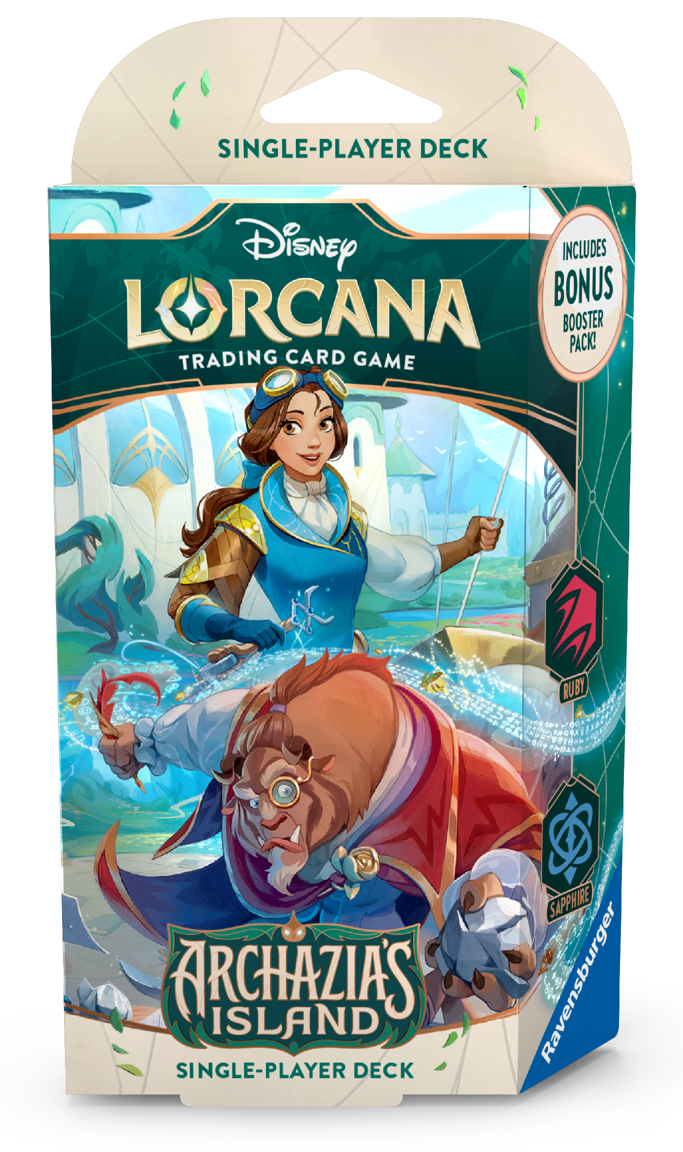 Disney Lorcana Trading Card Game - Starter Deck Ruby & Sapphire (Belle & Beast) Set 7 Archazia's Island