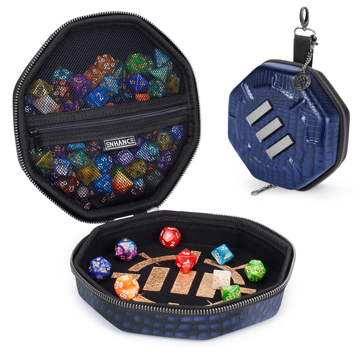ENHANCE DnD Dice Tray and Dice Case – Collector’s Edition 150 (Dragon Blue)