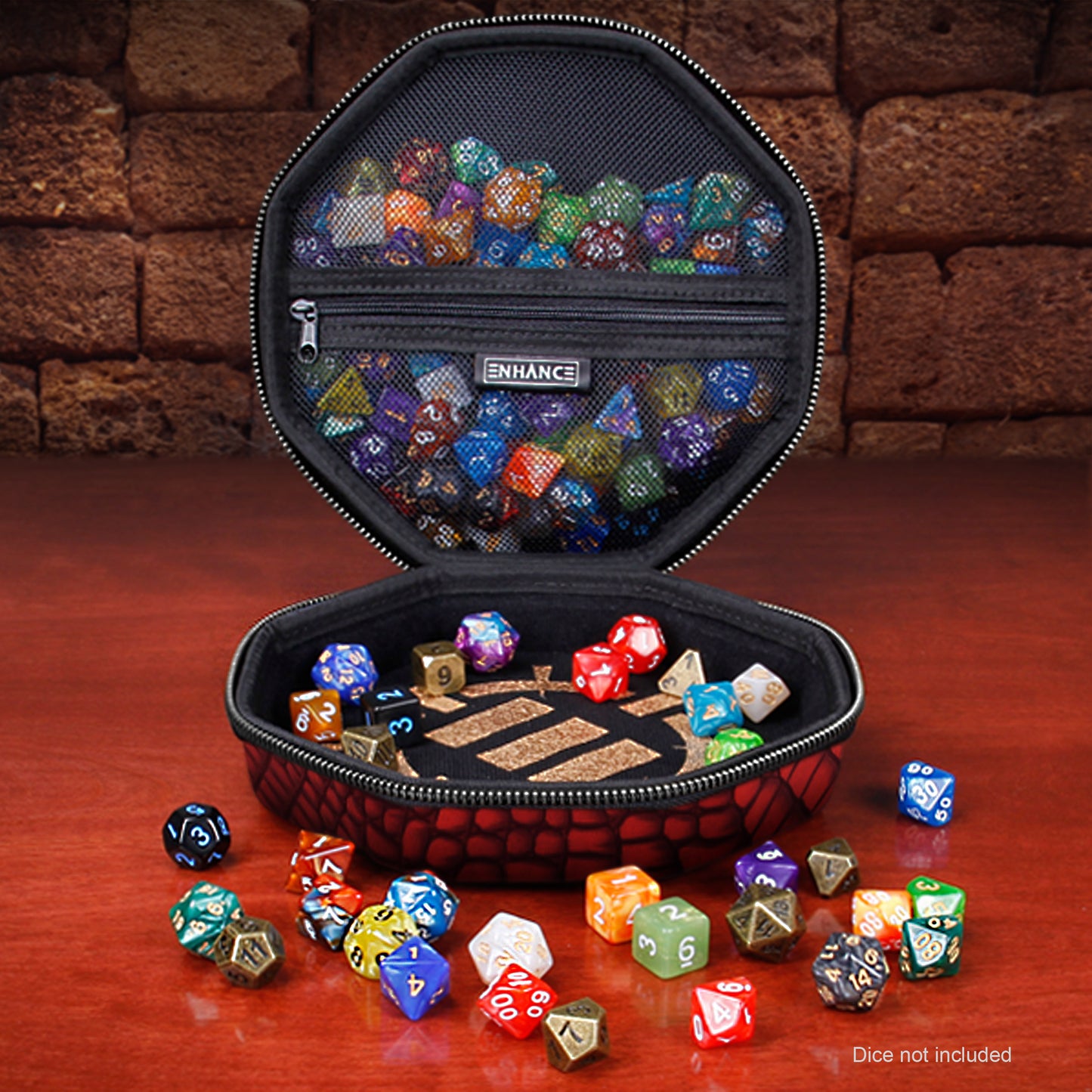 ENHANCE DnD Dice Tray and Dice Case – Collector’s Edition 150 (Dragon Red)