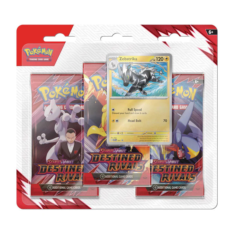 WEBSTORE Pokémon TCG: Scarlet & Violet 10 - Destined Rivals - 3-Pack Blister Zebstrika