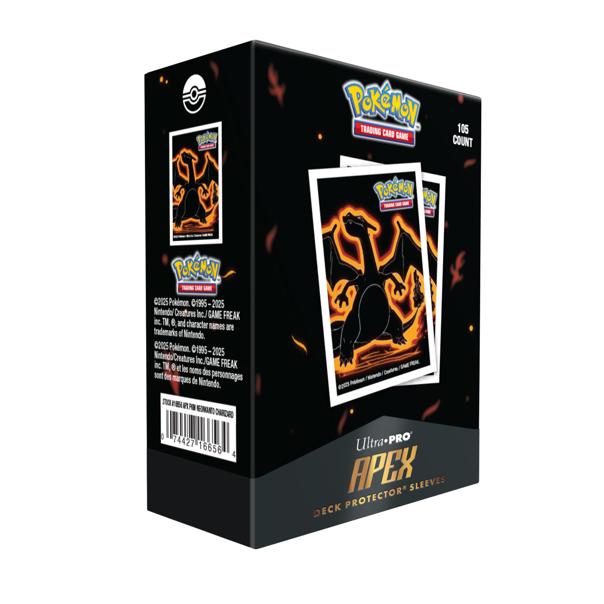 Pokémon Neon Kanto Apex Deck Protector Sleeves - Charizard (105ct) (Pre-Order)