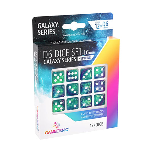 Gamegenic Galaxy Series - Neptune - D6 Dice Set 16 mm (12 pcs) Blue/Purple