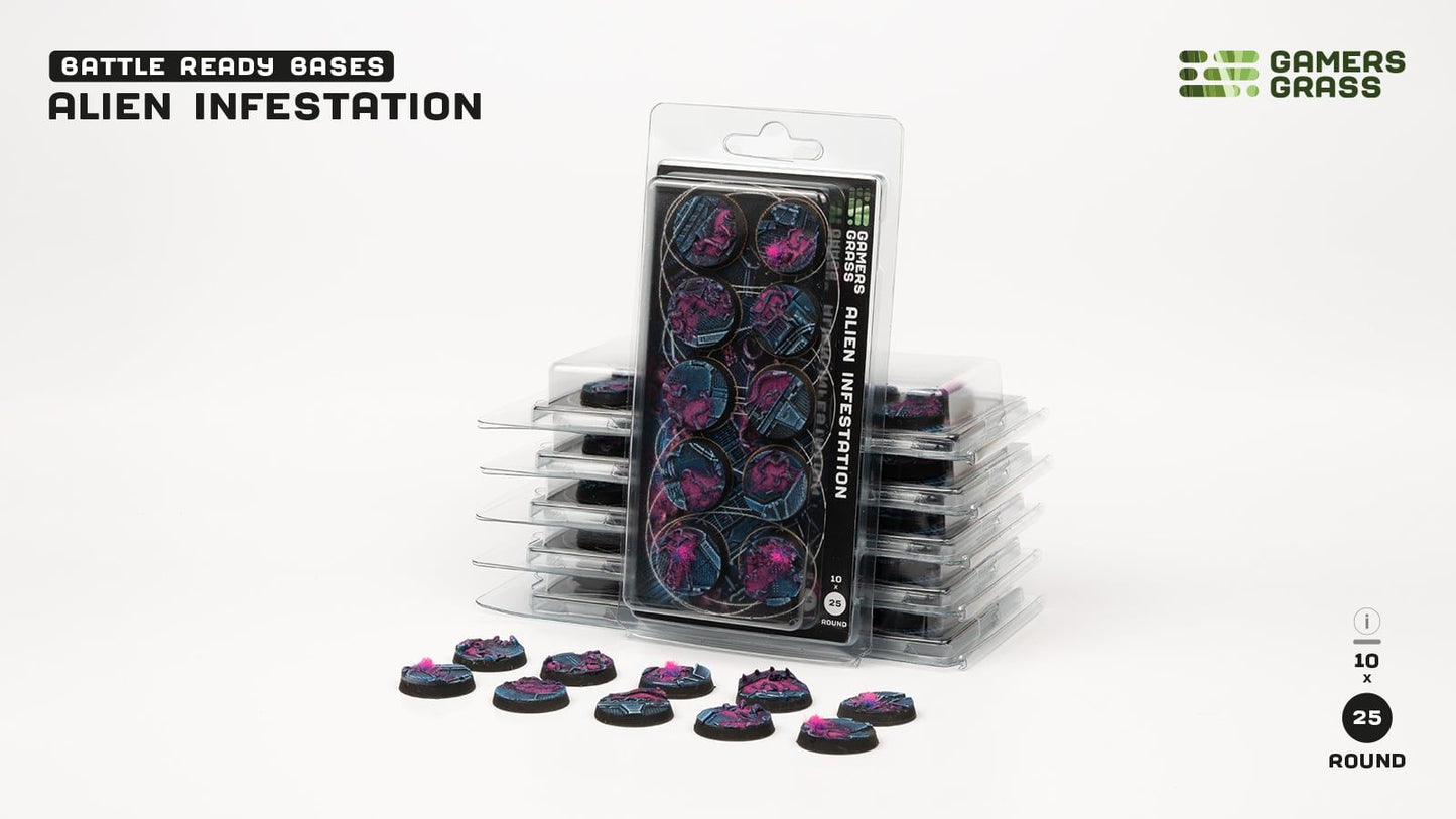 Alien Infestation Bases, Round 25mm (x10) - Gamers Grass