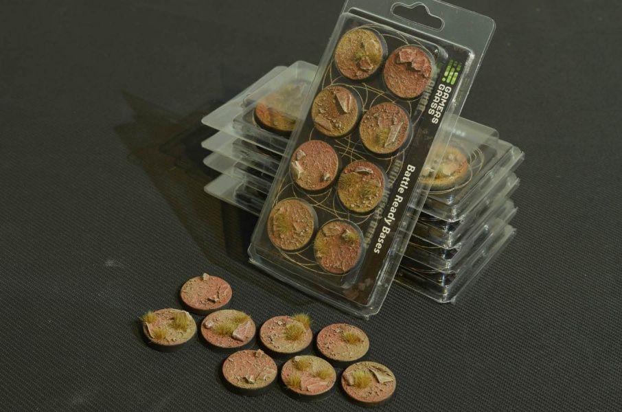 Badlands Bases Round 32mm (x8) - Battlefield Ready - Gamers Grass