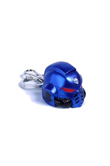 Warhammer 40K Metal Keychain Space Marine Primaris Helmet Ultramarine