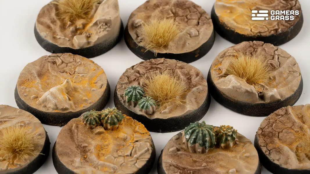 Deserts of Maahl Bases, Round 25mm (x10) - Gamers Grass