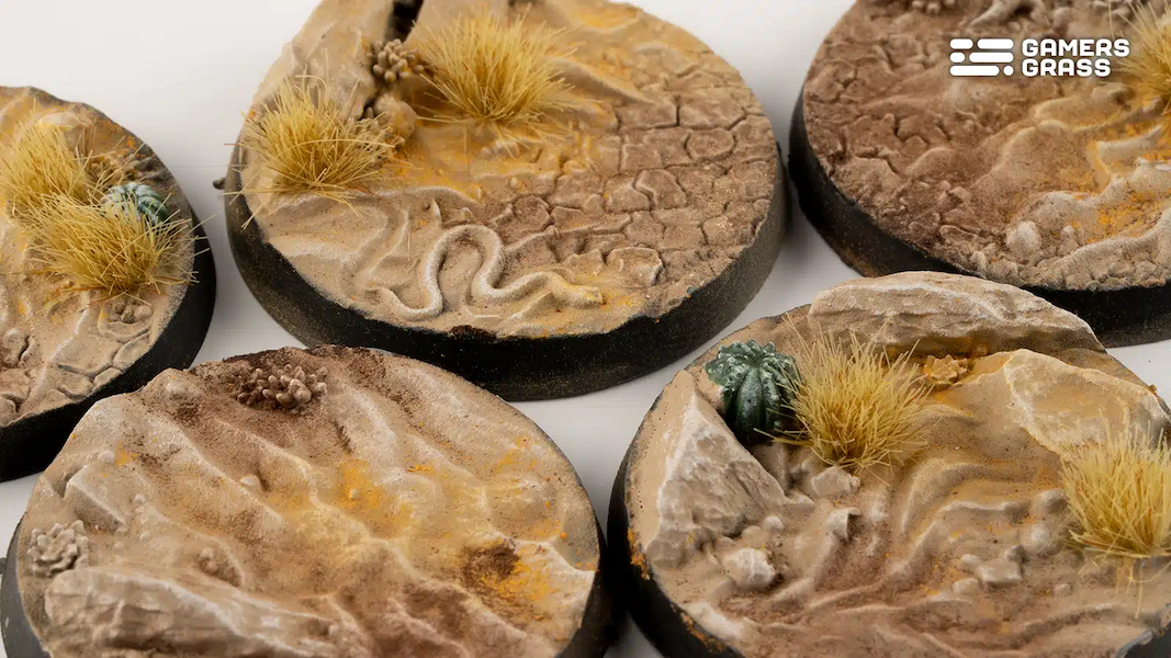 Deserts of Maahl Bases, Round 40mm (x5) - Gamers Grass