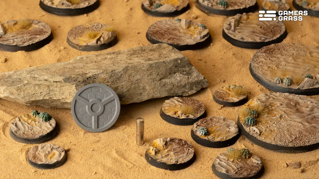 Deserts of Maahl Bases, Round 32mm (x8) - Gamers Grass