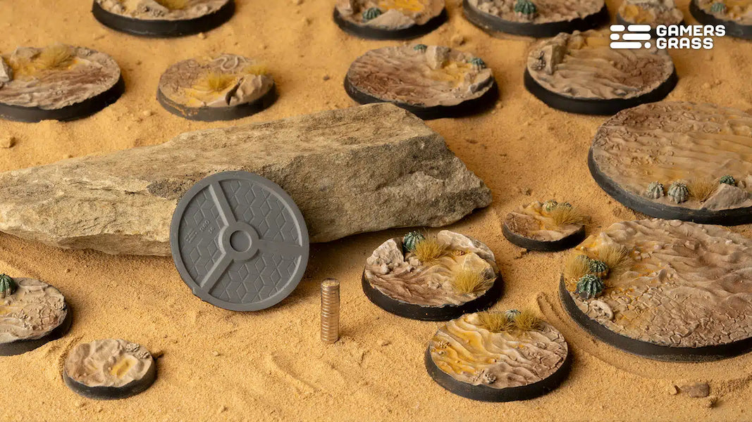 Deserts of Maahl Bases, Round 40mm (x5) - Gamers Grass