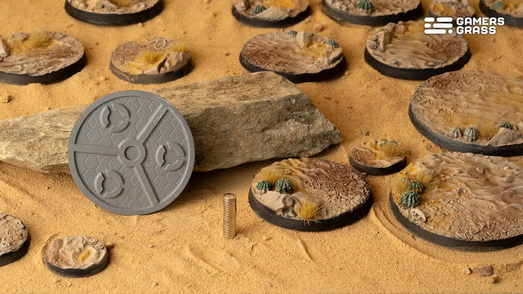 Deserts of Maahl Bases, Round 50mm (x3) - Gamers Grass