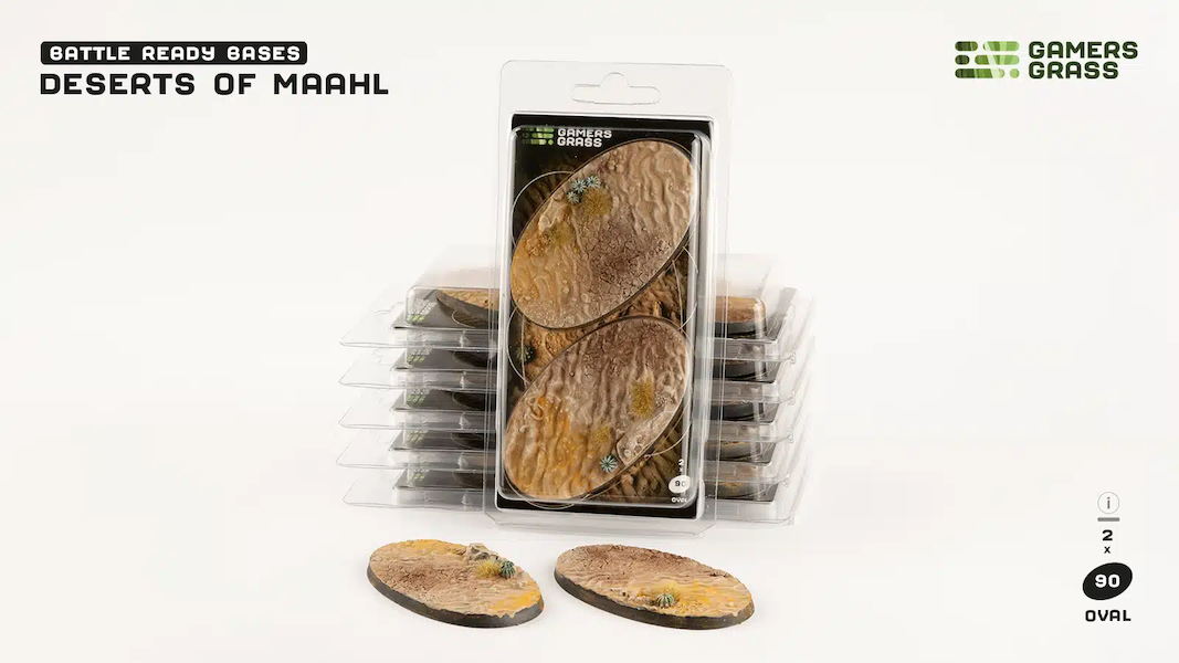 Deserts of Maahl Bases, Oval 90mm (x2) - Gamers Grass