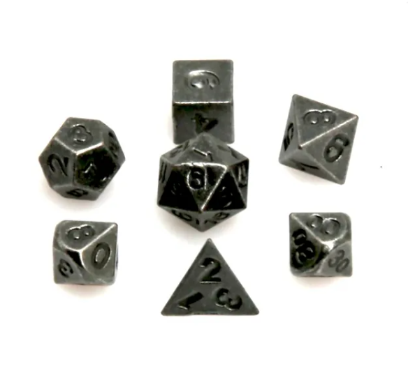 Mini Metal Dice Set Silver