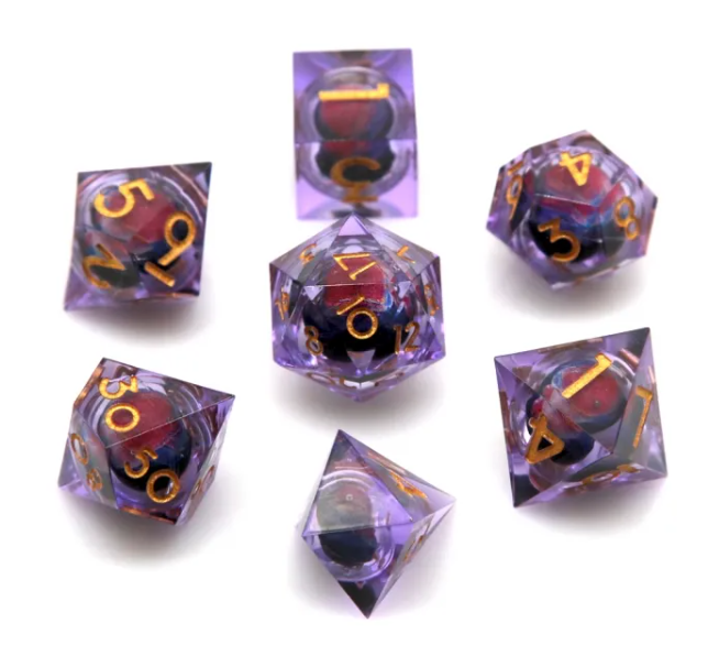Dragon Rolling Eyes Dice Set Light Purple