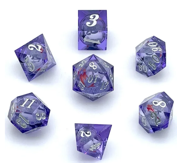 Liquide Sand Sharp Dice Set Light Purple