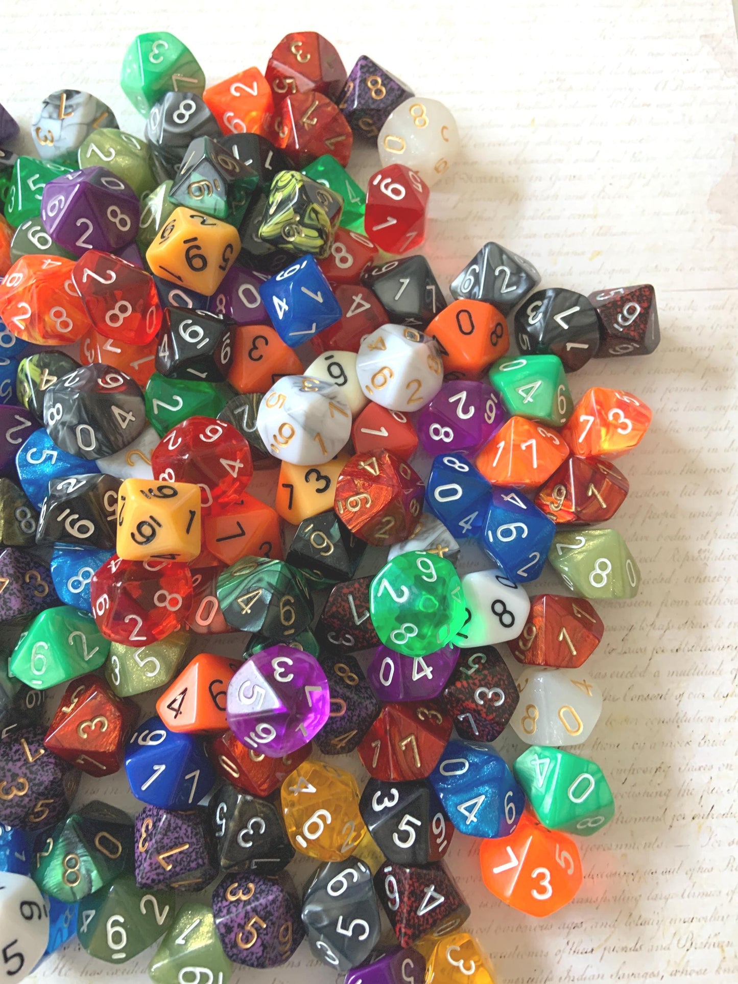 Mixed Dice Assorted Designs Poly 7 Tower