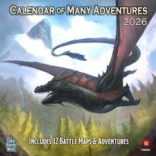 Loke Battlemats Calendar of Many Adventures 2026 - 12 Maps