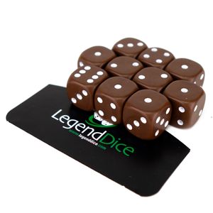 Legend Dice - Spot Dice - 12mm Opaque Brown x10