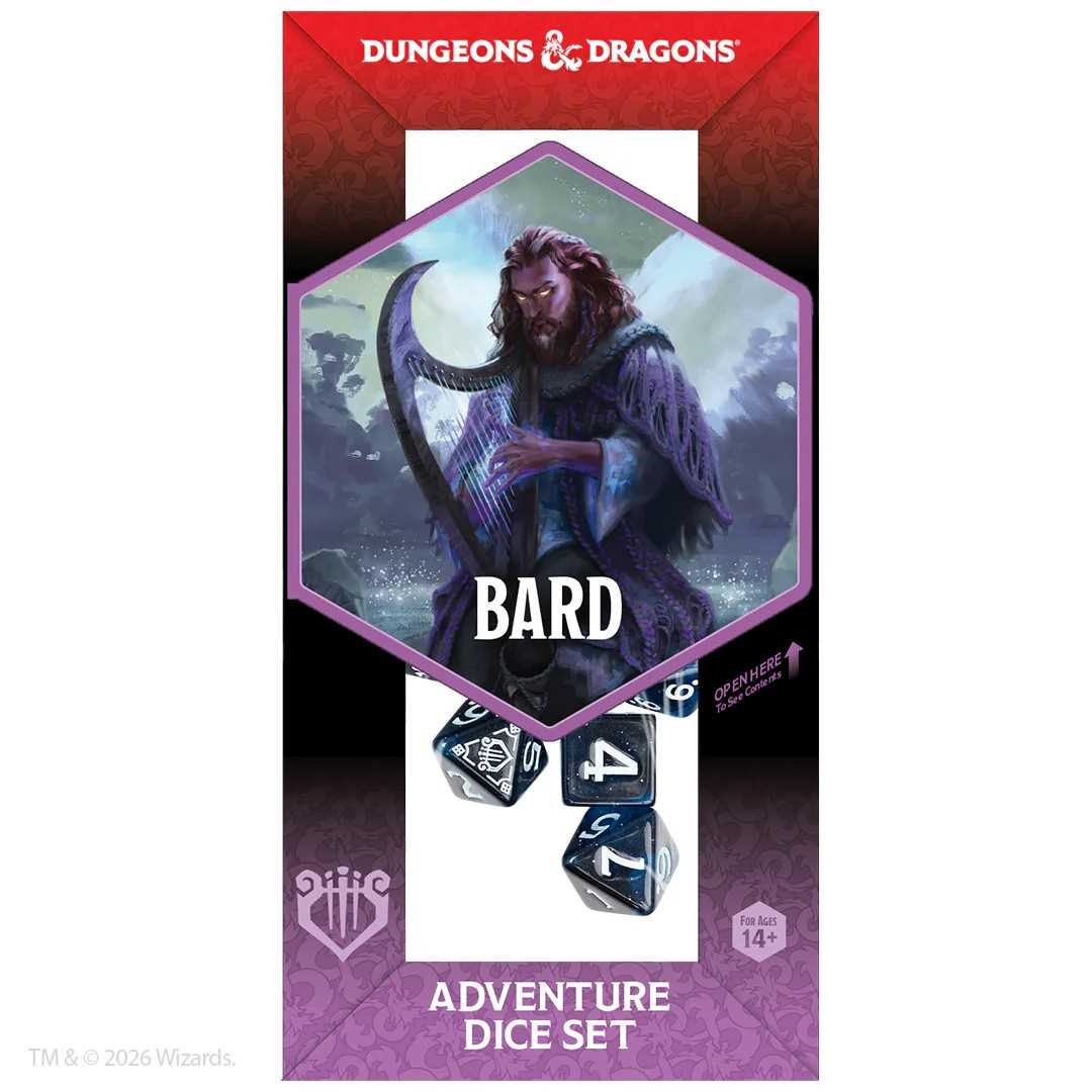 Dungeons & Dragons Adventure Dice Set - Bard (Blue, Black) - Sirius Dice