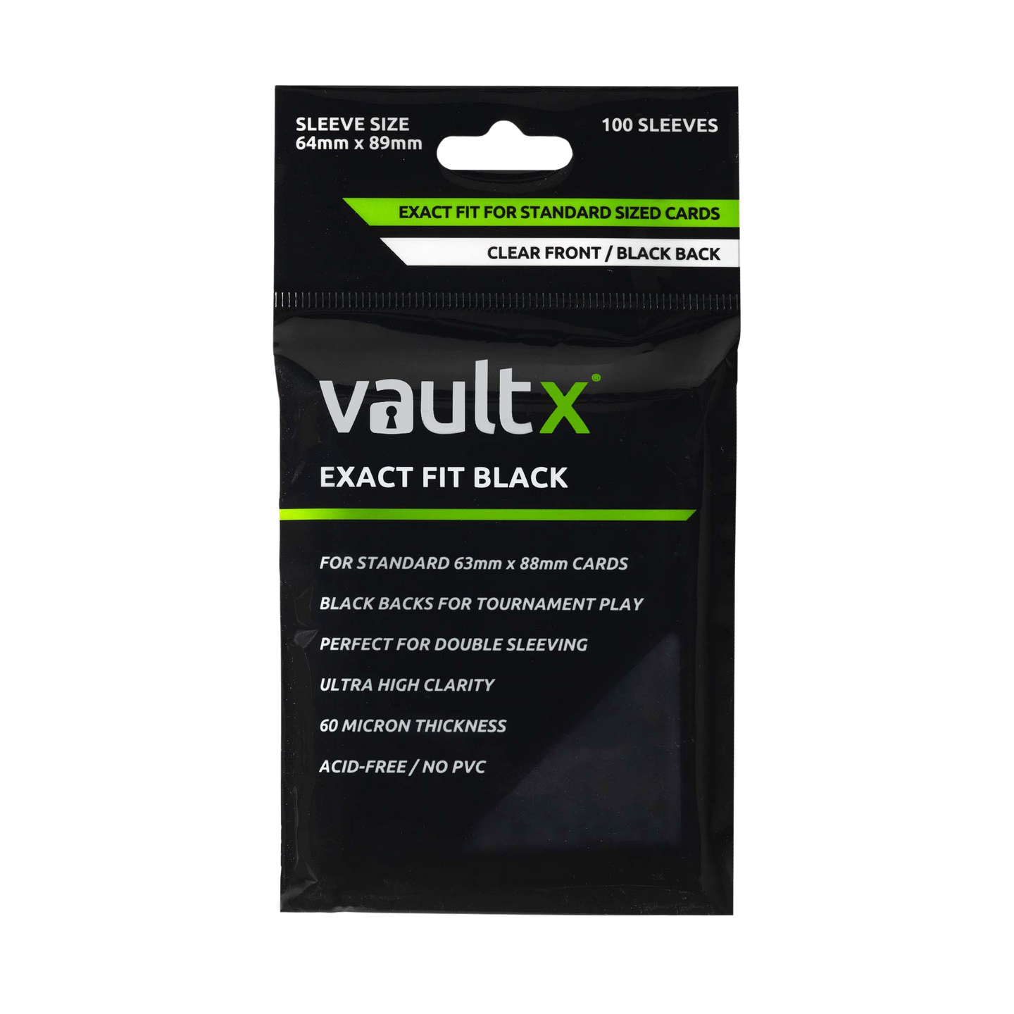 Vault X Exact Fit Card Sleeves - 100 - BLACK