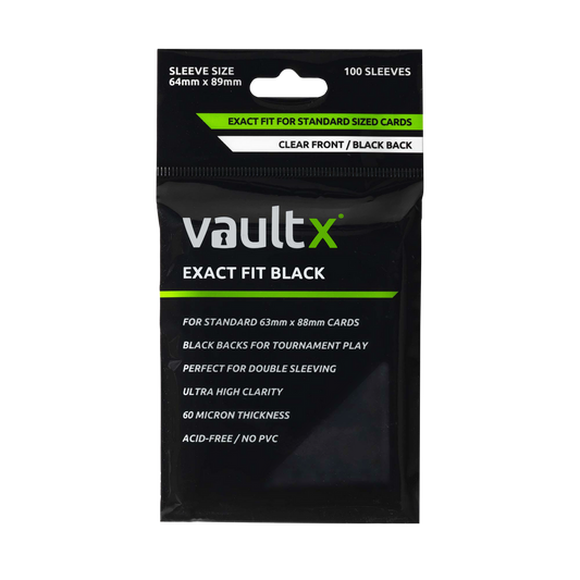 Vault X Exact Fit Card Sleeves - 100 - BLACK