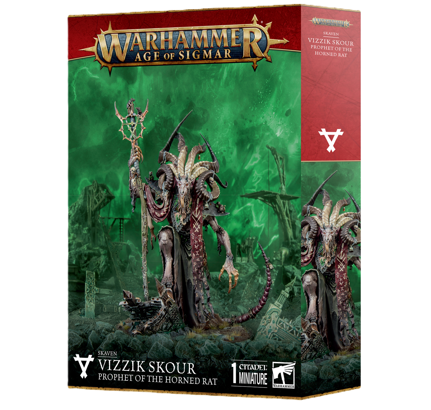 SKAVEN: VIZZIK SKOUR PROPHET HORNED RAT