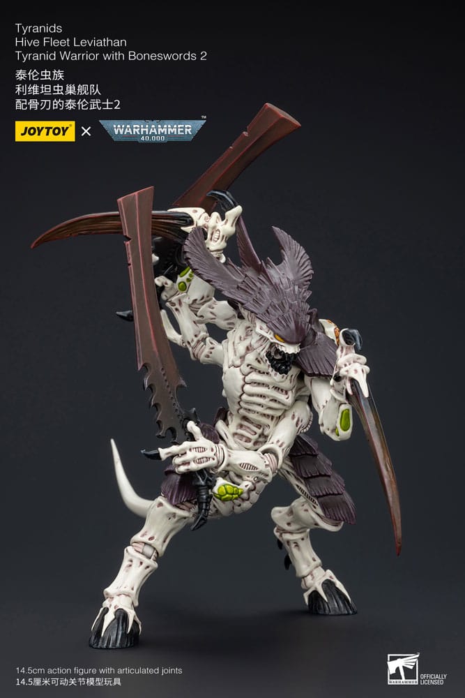JOYTOY Warhammer 40k Action Figure 1/18 Tyranids Hive Fleet Leviathan Tyranid Warrior with Boneswords 2 15 cm