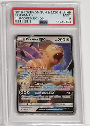 Pokemon PSA 9 - Persian GX 149 [SM - Unbroken Bonds]