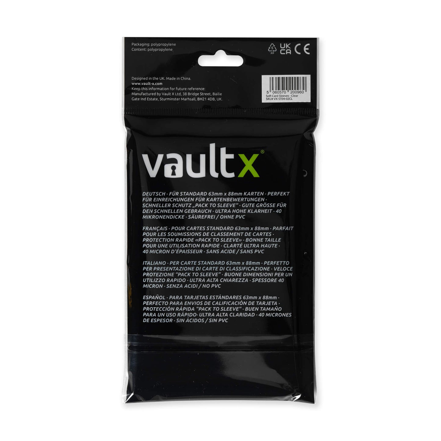 Vault X Soft Card Sleeves - 200 - Clear