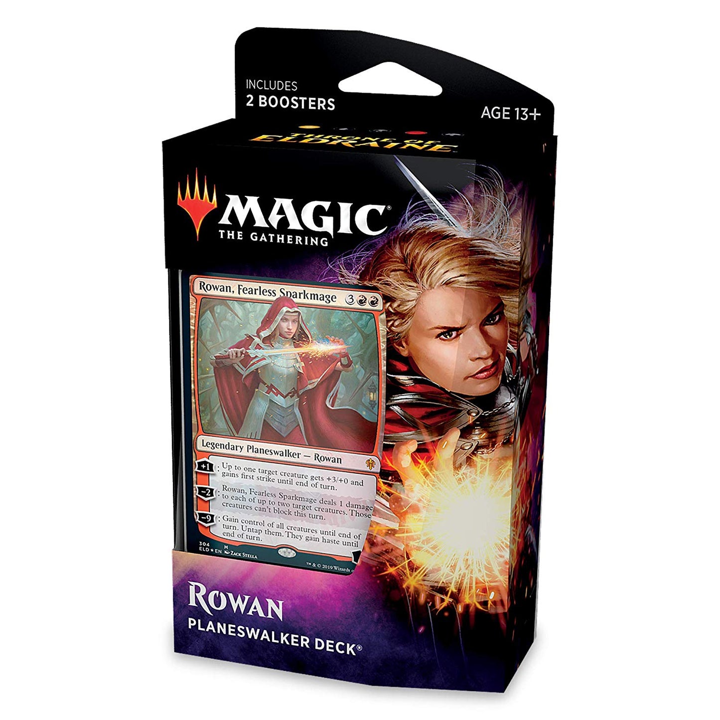 Magic: The Gathering Throne of Eldraine Planeswalker Deck - Rowan, Fearless Sparkmage