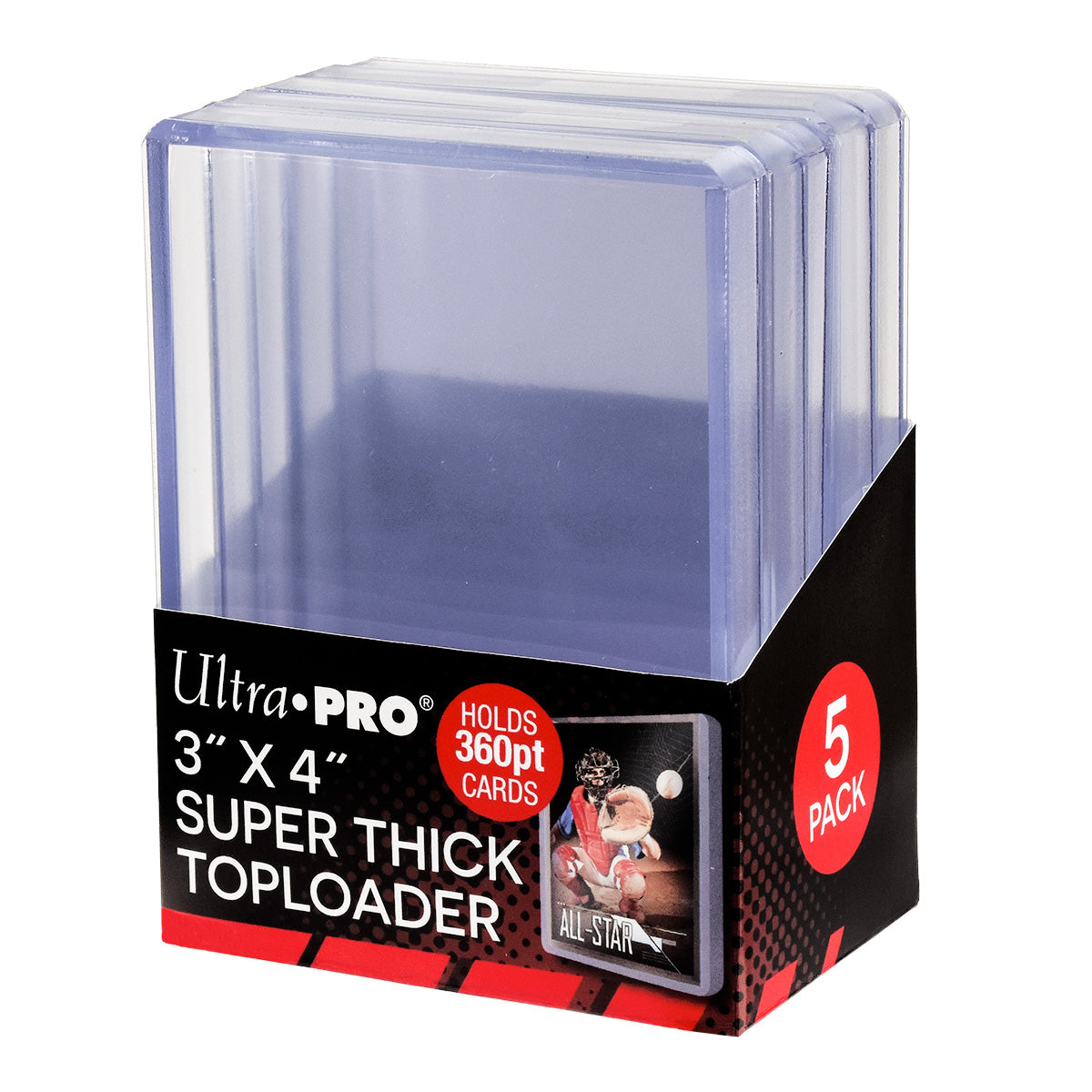 3" x 4" Super Thick 360PT Toploader 5 Pack