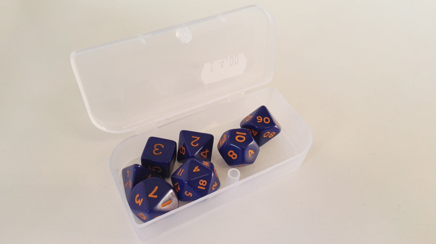 Trade Dice: Dungeons and Dragons Set- Flat Dark Blue