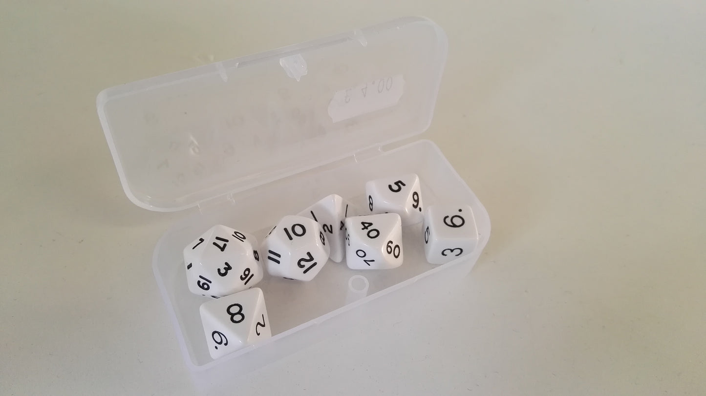 Trade Dice: Dungeons and Dragons Set- Flat White