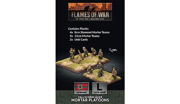 Flames of War Fallschirmjager 8cm/12cm Mortar Platoon (x4 each Plastic)