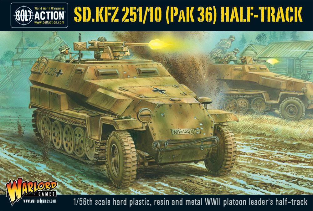 Bolt Action German Sd.Kfz 251/10 half-track (3.7cm PaK) plastic boxed set