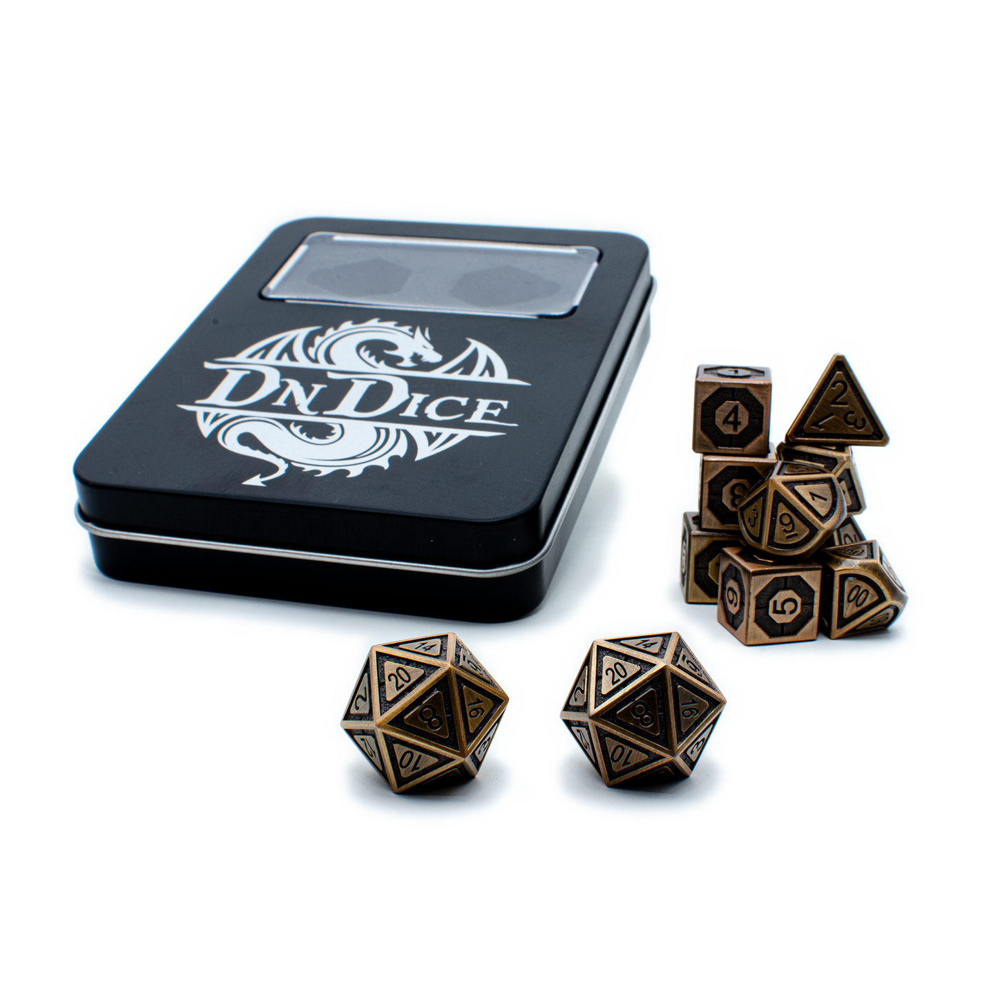 Clockwork Gold Dragon DnDice Set