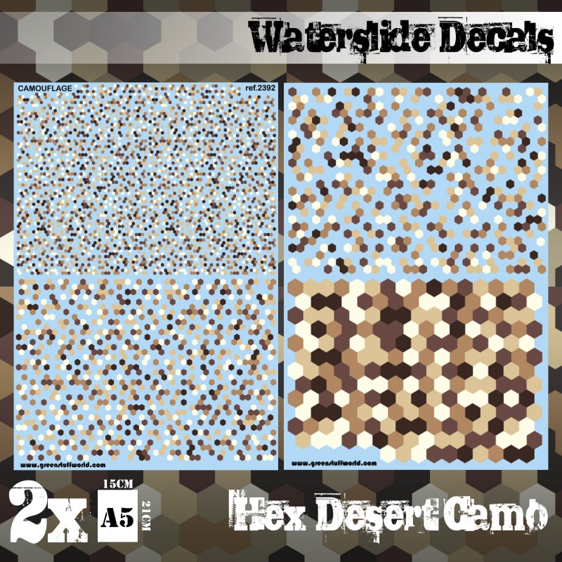 Green Stuff World: Waterslide Decals - Hex Desert Camo
