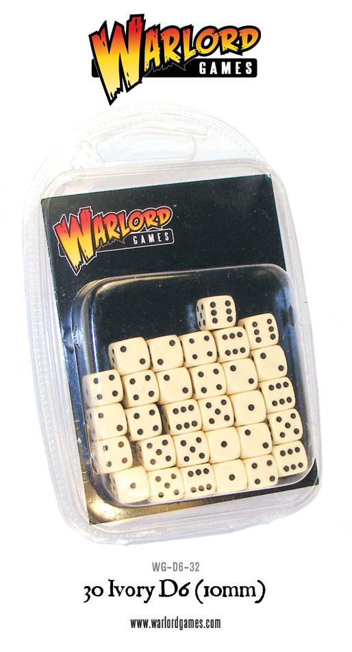 Bolt Action: Spot dice 10mm - Ivory (30)