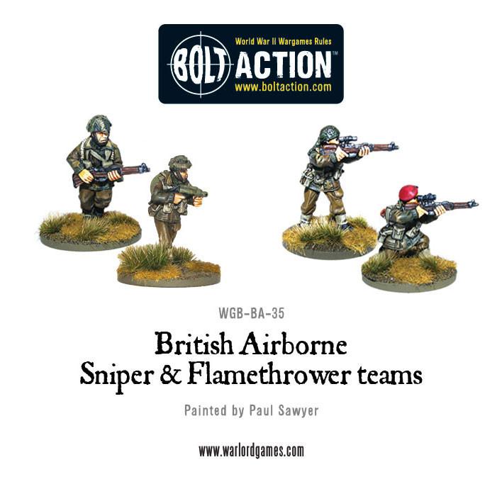 Bolt Action British Airborne Flamethrower and sniper teams