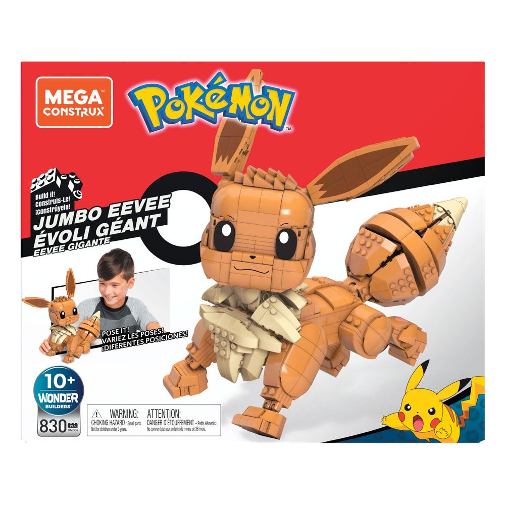 Pokémon Mega Construx Wonder Builders Construction Set Jumbo Eevee 29 cm