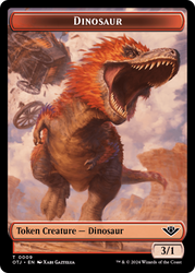 Mercenary // Dinosaur Double-Sided Token [Outlaws of Thunder Junction Tokens]