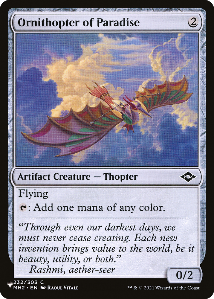 Ornithopter of Paradise [The List]