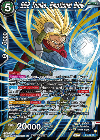 SS2 Trunks, Emotional Blow (Championship Selection Pack 2023 Vol.1) (Holo) (P-454) [Tournament Promotion Cards]